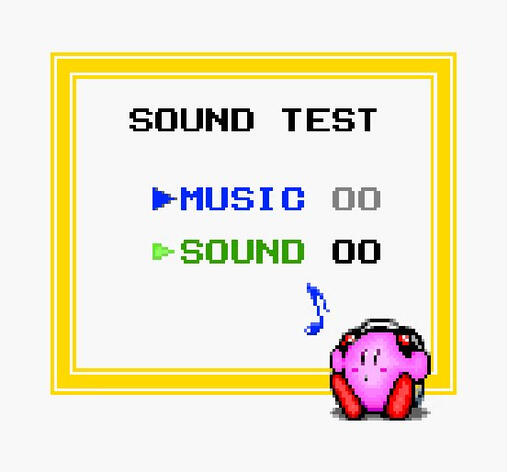 Kirby&#39;s Dream Land sound test recolor