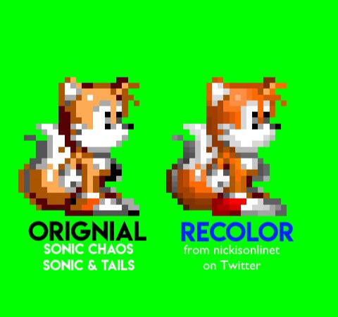 Sonic Chaos Tails recolors