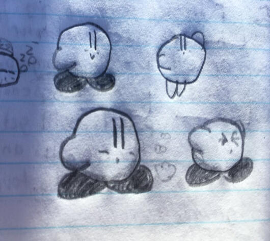 First sketchbook Kirby doodles